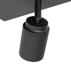 QAZQA Badezimmerlampen|Smarte Spots*Smarter Badezimmerspot schwarz quadratisch IP44 inkl. 3 WiFi GU10 - Ducha