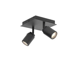 QAZQA Badezimmerlampen|Smarte Spots*Smarter Badspot schwarz quadratisch IP44 inkl. 2 WiFi GU10 - Ducha