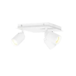 QAZQA Badezimmerlampen|Deckenstrahler*Smarter Bad-Spot White Square 3-Licht IP44 inkl. 3 Wifi GU10 50mm - Ducha