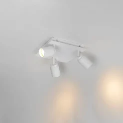 QAZQA Badezimmerlampen|Deckenstrahler*Smarter Bad-Spot White Square 3-Licht IP44 inkl. 3 Wifi GU10 50mm - Ducha