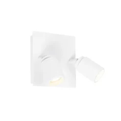 QAZQA Badezimmerlampen|Deckenstrahler*Smarter Bad-Spot White Square 2-Light IP44 inkl. 2 Wifi GU10 50mm - Ducha
