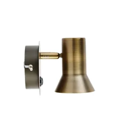 QAZQA Wandstrahler|Wandleuchten*Smarter bronzefarbener Wandstrahler dreh- und neigbar mit Schalter inkl. Wifi GU10 50mm - Karin 1