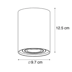 QAZQA Smarte Spots|Smarte Deckenleuchten*Smarter Deckenspot schwarz verstellbar inkl. Wifi GU10 - Rondoo up
