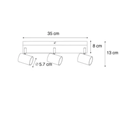 QAZQA Deckenstrahler|Aufbaustrahler*Smarter Deckenstrahler Bronze 3-flammig Verstellbar Inkl. Wifi GU10 50mm - Jeana