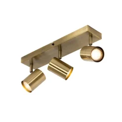 QAZQA Deckenstrahler|Aufbaustrahler*Smarter Deckenstrahler Bronze 3-flammig Verstellbar Inkl. Wifi GU10 50mm - Jeana