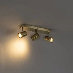 QAZQA Deckenstrahler|Aufbaustrahler*Smarter Deckenstrahler Bronze 3-flammig Verstellbar Inkl. Wifi GU10 50mm - Jeana