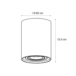QAZQA Deckenstrahler|Aufbaustrahler*Smarter Deckenstrahler Dunkelbronze Dreh- und Kippbar Inkl. Wifi GU10 50mm - Rondoo Up