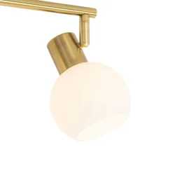 QAZQA Deckenstrahler|Aufbaustrahler*Smarter Deckenstrahler Gold mit Opalglas 4-flammig Verstellbar Inkl. 4 Wifi P45 - Anouk