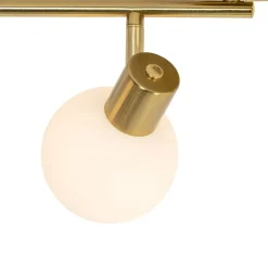 QAZQA Deckenstrahler|Aufbaustrahler*Smarter Deckenstrahler Gold mit Opalglas 4-flammig Verstellbar Inkl. 4 Wifi P45 - Anouk