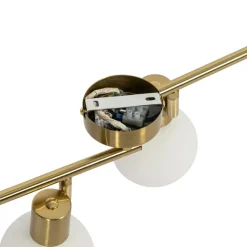 QAZQA Deckenstrahler|Aufbaustrahler*Smarter Deckenstrahler Gold mit Opalglas 4-flammig Verstellbar Inkl. 4 Wifi P45 - Anouk