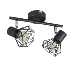 QAZQA Smarte Spots|Smarte Deckenleuchten*Smarter Deckenstrahler schwarz drehbar und kippbar inkl. 2 Wifi P45 - Mosh