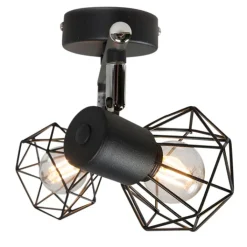 QAZQA Smarte Spots|Smarte Deckenleuchten*Smarter Deckenstrahler schwarz drehbar und kippbar inkl. 2 Wifi P45 - Mosh