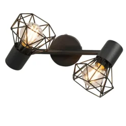 QAZQA Smarte Spots|Smarte Deckenleuchten*Smarter Deckenstrahler schwarz drehbar und kippbar inkl. 2 Wifi P45 - Mosh