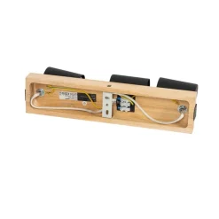 QAZQA Deckenstrahler|Aufbaustrahler*Smarter Deckenstrahler schwarz mit Holz 3-flammig dreh- und schwenkbar inkl. Wifi GU10 50mm - Jeana