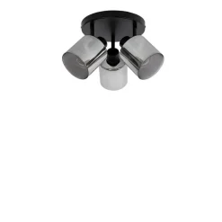 QAZQA Deckenstrahler|Aufbaustrahler*Smarter Deckenstrahler schwarz mit Rauchglas rund verstellbar inkl. 3 Wifi A60 - Laura