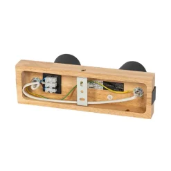 QAZQA Deckenstrahler|Aufbaustrahler*Smarter Deckenstrahler schwarz mit Holz 2-flammig verstellbar inkl. Wifi GU10 50mm - Jeana