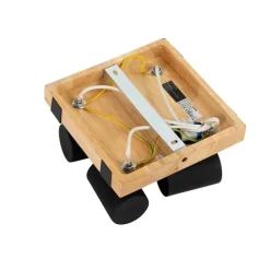 QAZQA Deckenstrahler|Aufbaustrahler*Smarter Deckenstrahler schwarz mit Holz 4-flammig verstellbar inkl. Wifi GU10 50mm - Jeana