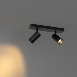QAZQA Deckenstrahler|Aufbaustrahler*Smarter Deckenstrahler schwarz verstellbar 2-flammig inkl. 2 Wifi GU10 50mm - Jeana Luxe