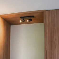 QAZQA Deckenstrahler|Aufbaustrahler*Smarter Deckenstrahler schwarz verstellbar 2-flammig inkl. 2 Wifi GU10 50mm - Jeana Luxe