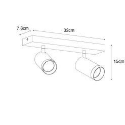 QAZQA Deckenstrahler|Aufbaustrahler*Smarter Deckenstrahler schwarz verstellbar 2-flammig inkl. 2 Wifi GU10 50mm - Jeana Luxe
