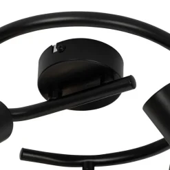 QAZQA Deckenstrahler|Aufbaustrahler*Smarter Deckenstrahler schwarz mit Rauchglas 3-flammig inkl. WiFi P45 - Vidro