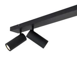 QAZQA Aufbaustrahler|Deckenstrahler*Smarter Deckenstrahler schwarz 4-flammig verstellbar inkl. 4 Wifi GU10 50mm - Renna