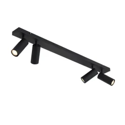 QAZQA Aufbaustrahler|Deckenstrahler*Smarter Deckenstrahler schwarz 4-flammig verstellbar inkl. 4 Wifi GU10 50mm - Renna