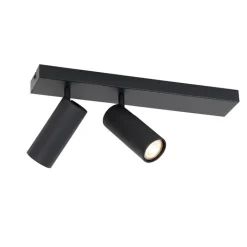 QAZQA Deckenstrahler|Aufbaustrahler*Smarter Deckenstrahler schwarz 2-flammig verstellbar inkl. 2 Wifi GU10 50mm - Renna