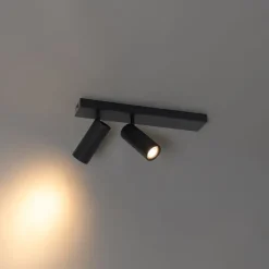 QAZQA Deckenstrahler|Aufbaustrahler*Smarter Deckenstrahler schwarz 2-flammig verstellbar inkl. 2 Wifi GU10 50mm - Renna