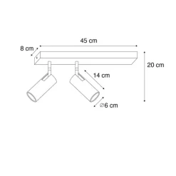 QAZQA Deckenstrahler|Aufbaustrahler*Smarter Deckenstrahler schwarz 2-flammig verstellbar inkl. 2 Wifi GU10 50mm - Renna