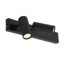 QAZQA Deckenstrahler|Aufbaustrahler*Smarter Deckenstrahler schwarz 2-flammig verstellbar inkl. 2 Wifi GU10 50mm - Renna