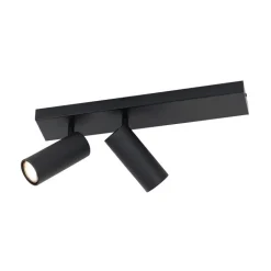 QAZQA Deckenstrahler|Aufbaustrahler*Smarter Deckenstrahler schwarz 2-flammig verstellbar inkl. 2 Wifi GU10 50mm - Renna