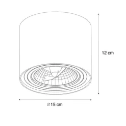 QAZQA Deckenstrahler|Aufbaustrahler*Smarter Deckenstrahler weiß dreh- und schwenkbar inkl. Wifi GU10 111mm - Rondoo Up