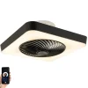 QAZQA Deckenventilator Mit Licht|Wohnzimmerlampen*Smarter Deckenventilator eckig schwarz inkl. LED dimmbar - Climo