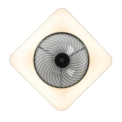 QAZQA Deckenventilator Mit Licht|Wohnzimmerlampen*Smarter Deckenventilator eckig schwarz inkl. LED dimmbar - Climo