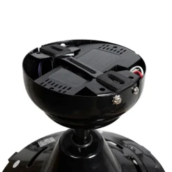 QAZQA Deckenventilator Mit Licht|Wohnzimmerlampen*Smarter Deckenventilator schwarz mit Holzprint 132cm inkl. LED Dimmbar mit Fernbedienung - Cool