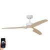 QAZQA Deckenventilator Mit Licht|Wohnzimmerlampen*Smarter Deckenventilator weiß mit Holzaufdruck 132cm inkl. LED Dimmbar mit Fernbedienung - Joly