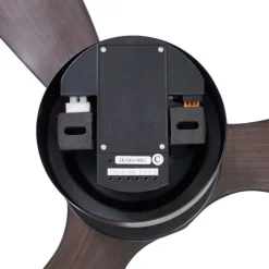 QAZQA Schlafzimmerlampen|Esszimmerlampen*Smarter Deckenventilator schwarz mit Holzprint 132cm inkl. LED Dimmbar mit Fernbedienung - Joly