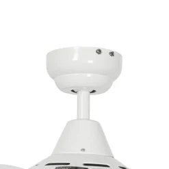 QAZQA Deckenventilator Mit Licht|Wohnzimmerlampen*Smarter Deckenventilator weiß mit Holzprint 132cm inkl. LED Dimmbar mit Fernbedienung - Cool