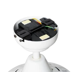 QAZQA Deckenventilator Mit Licht|Wohnzimmerlampen*Smarter Deckenventilator weiß mit Holzprint 132cm inkl. LED Dimmbar mit Fernbedienung - Cool