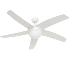 QAZQA Deckenventilator Mit Licht|Wohnzimmerlampen*Smarter Deckenventilator weiß mit Holzprint 132cm inkl. LED Dimmbar mit Fernbedienung - Cool