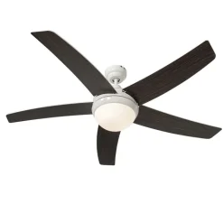 QAZQA Deckenventilator Mit Licht|Wohnzimmerlampen*Smarter Deckenventilator weiß mit Holzprint 132cm inkl. LED Dimmbar mit Fernbedienung - Cool