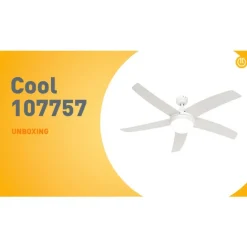 QAZQA Deckenventilator Mit Licht|Wohnzimmerlampen*Smarter Deckenventilator weiß mit Holzprint 132cm inkl. LED Dimmbar mit Fernbedienung - Cool