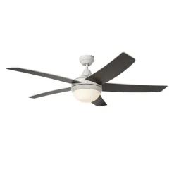 QAZQA Deckenventilator Mit Licht|Wohnzimmerlampen*Smarter Deckenventilator weiß mit Holzprint 132cm inkl. LED Dimmbar mit Fernbedienung - Cool