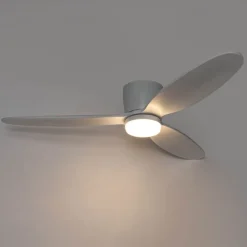 QAZQA Schlafzimmerlampen|Küchenlampen*Smarter Deckenventilator weiß 132cm inkl. LED Dimmbar in Kelvin mit Fernbedienung - Sofio