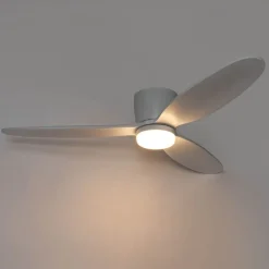 QAZQA Schlafzimmerlampen|Küchenlampen*Smarter Deckenventilator weiß 132cm inkl. LED Dimmbar in Kelvin mit Fernbedienung - Sofio