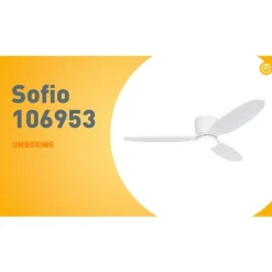 QAZQA Schlafzimmerlampen|Küchenlampen*Smarter Deckenventilator weiß 132cm inkl. LED Dimmbar in Kelvin mit Fernbedienung - Sofio