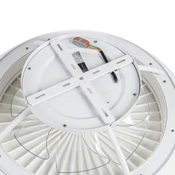 QAZQA Deckenventilator Mit Licht|Wohnzimmerlampen*Smarter Deckenventilator Weiß 59,5cm inkl. LED Dimmbar mit Fernbedienung - Deniz