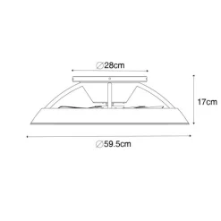 QAZQA Deckenventilator Mit Licht|Wohnzimmerlampen*Smarter Deckenventilator Weiß 59,5cm inkl. LED Dimmbar mit Fernbedienung - Deniz