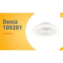QAZQA Deckenventilator Mit Licht|Wohnzimmerlampen*Smarter Deckenventilator Weiß 59,5cm inkl. LED Dimmbar mit Fernbedienung - Deniz